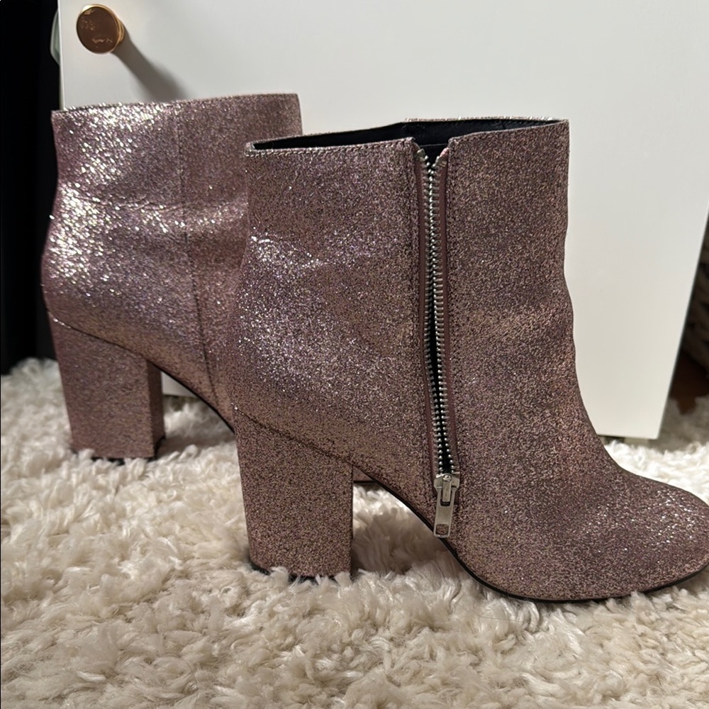 ASOS Pink Ankle Boots with Chunky Heel